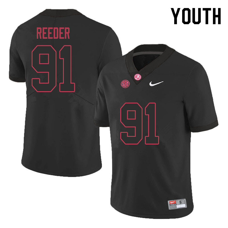 Alabama Crimson Tide Youth Gavin Reeder #91 Black NCAA Nike Authentic Stitched 2020 College Football Jersey GN16I17SQ